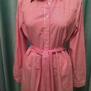 J.CREW SIZE 12 WHITE&RED STRIPE DRESS